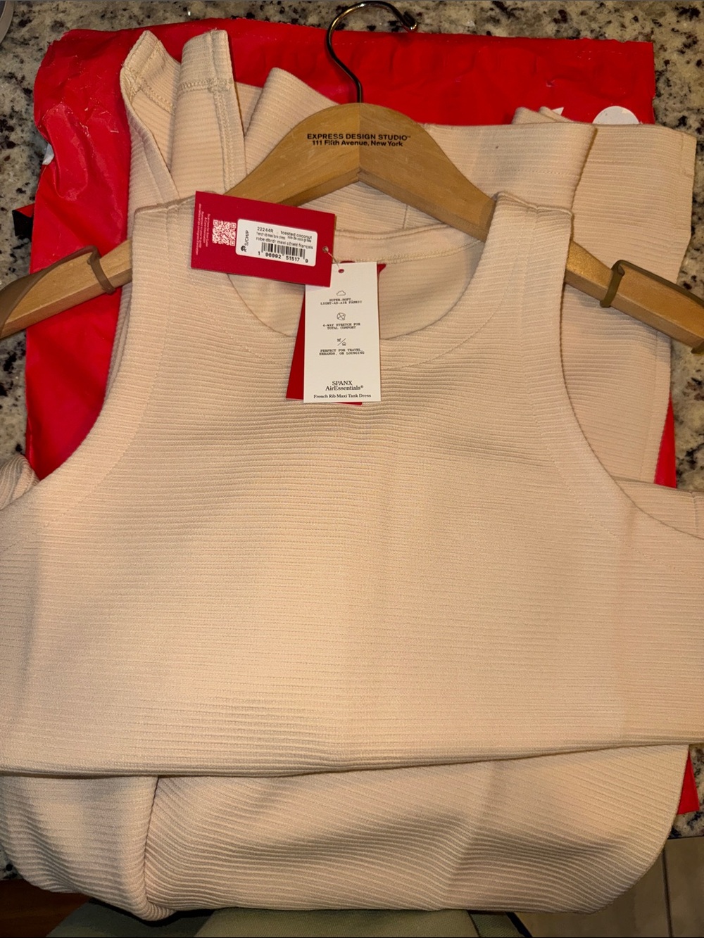 SPANX women’s Cream Ribbed Tank Dress- air essentials